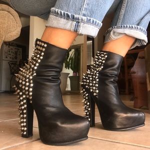 Jeffrey Campbell back spike studded ankle boot